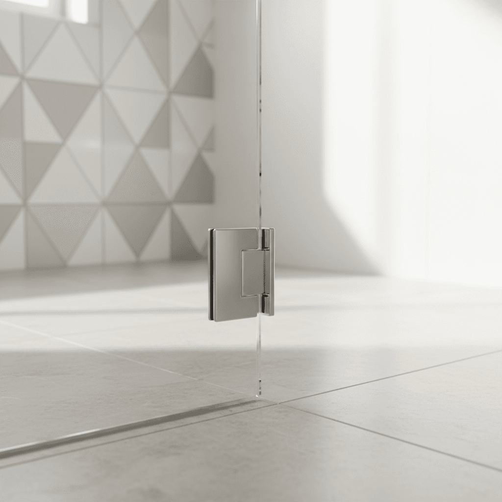 Custom shower screen installation showing precision fit and high-quality materials