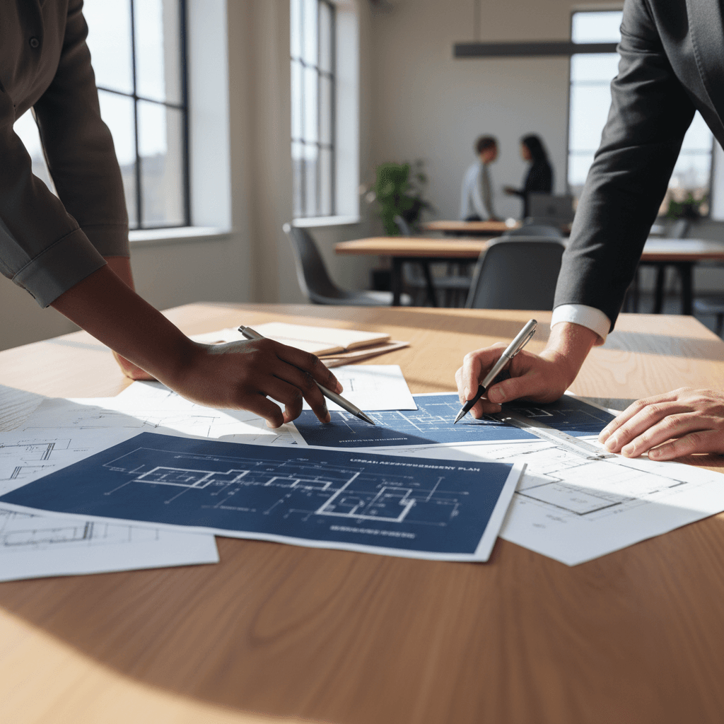 Custom measurement and design planning for shower installation