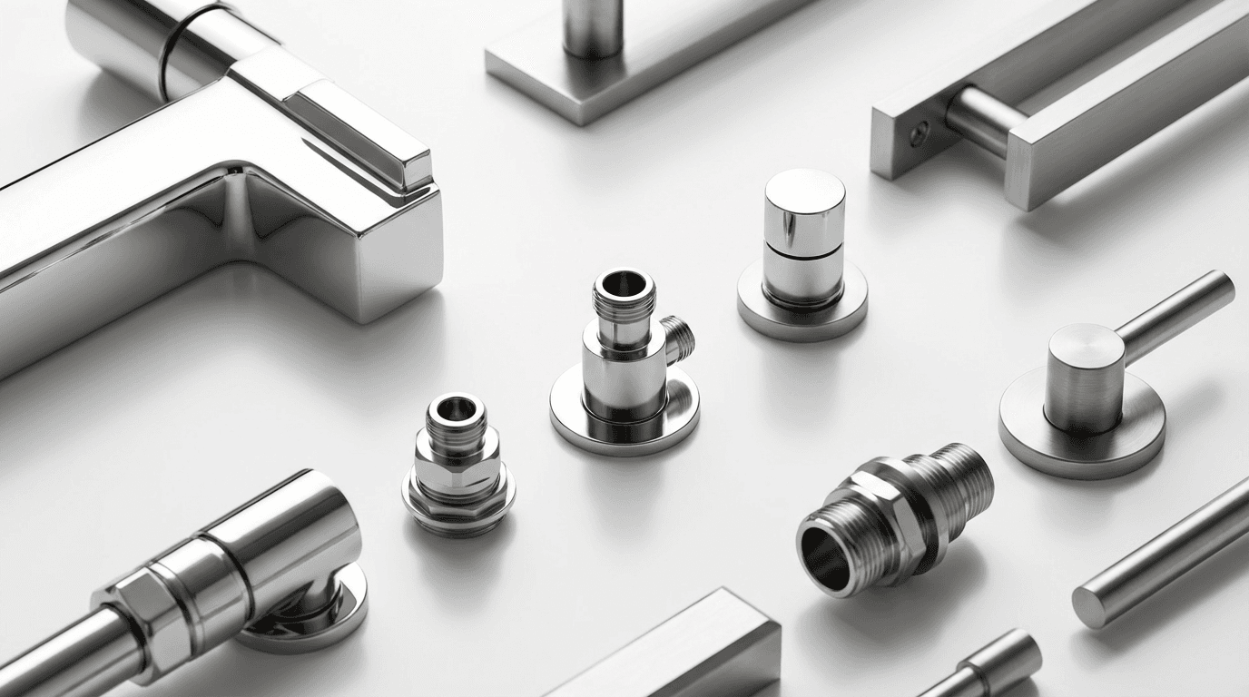 Detail of premium robe rail hardware and mounting installation