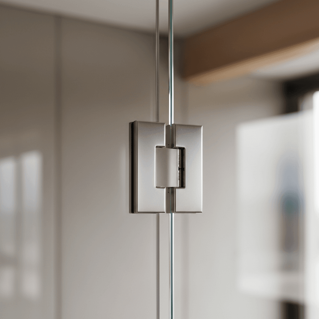 Modern glass shower screen installation with premium hardware